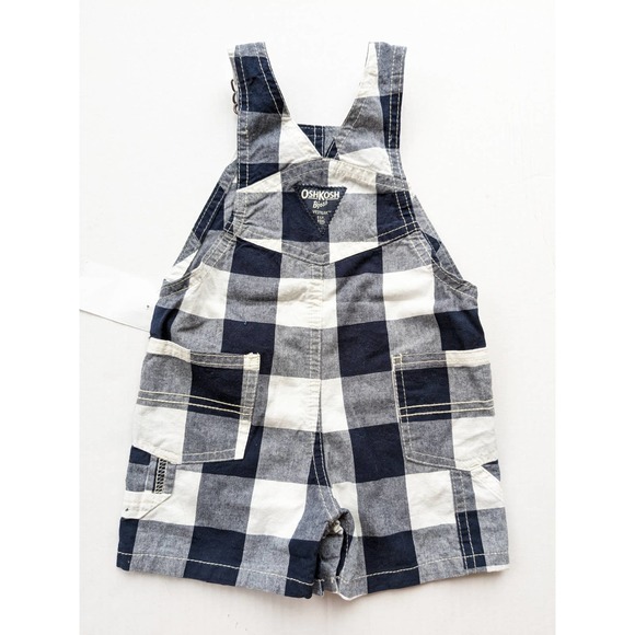 Oshkosh Navy/White Checkered Shortalls - Picture 3 of 4